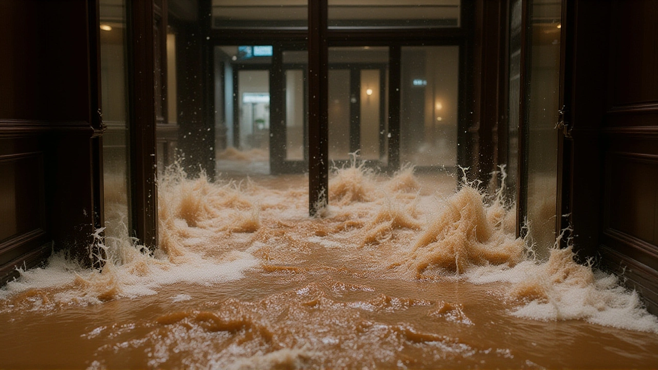 Ondas gigantes invadem hotel de Hong Kong durante supertufão Ragasa